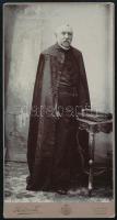 1906 Fejes István (1938-1913) sátoraljaújhelyi református lelkész, hátoldalon feliratozott keményhátú fotó, 20,5×11 cm