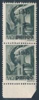 Nagyvárad I. 1945 Hadvezérek 1P/1f I. és II. típus, papírránccal / paper crease. Signed: Bodor