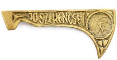 Jó szerencsét! Borsodi szén. Bányász fokos réz fej, 15 cm