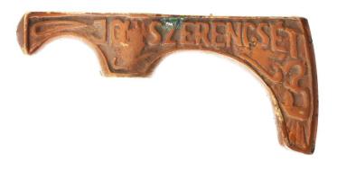 Jó szerencsét! Miskolc Bányaüzem Yuko. Bányász fokos réz fej, 15 cm