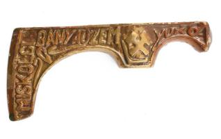 Jó szerencsét! Miskolc Bányaüzem Yuko. Bányász fokos réz fej, 15 cm