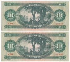 1960. 10Ft (2x) közeli sorszámok "A 301 043877, A 301 043880" T:AU Adamo F5