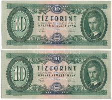 1960. 10Ft (2x) közeli sorszámok "A 301 098622, A 301 098626" T:AU Adamo F5