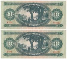 1960. 10Ft (2x) közeli sorszámok "A 301 098622, A 301 098626" T:AU Adamo F5