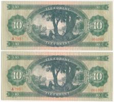 1962. 10Ft (2x) sorszámkövetők "A 793 064699, A 793 064700" T:AU Adamo F6