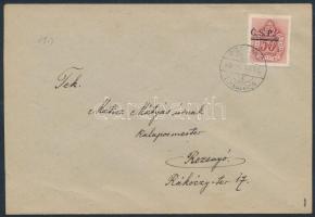 Rozsnyó 1945 Helyi portózott levél / Local cover with postage due stamp. Signed: Bodor