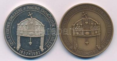 Kelemen Kristóf (1922-2001) 1987. "MÉE / Erzsébet királyné születésének emlékére" bronz és...