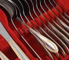 Solingen sokdarabos evőeszköz készlet, 2 tálcán, díszkofferben, jó állapotban