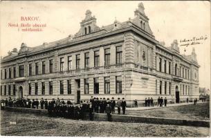 1912 Bakov nad Jizerou, Backofen an der Iser; Nová skola obecná i mestanská / new school. Nakl. Hynek Sípek (EK)