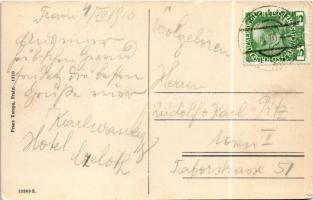 1910 Vranov nad Dyjí, Frain an der Thaya; Schloss in Mähren / castle, bridge, kayaks. Franz Kumpa (E...