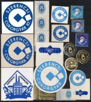 Szerencsi Cukorgyár és Csokoládégyár csomagzáró címke / matrica tétel, 18 db