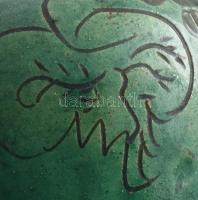 Feliratos kancsó. Dél-Alföld, XX. sz. eleje, kis kopottsággal, m: 18 cm