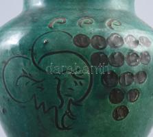 Feliratos kancsó. Dél-Alföld, XX. sz. eleje, kis kopottsággal, m: 18 cm