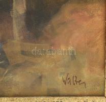 Walter Gábor (1963-2014): Csak a zene van (cím nélkül). Olaj, farost, jelzett. Dekoratív fakeretben,...