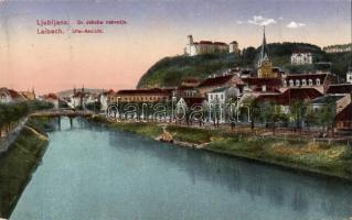 Ljubljana St Jakob pier and the castle