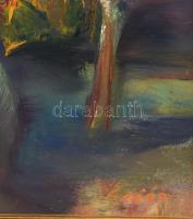 Kazai Sajó Péter (1909-1994): Fehér paripa (cím nélkül). Olaj, farost, jelzett. Dekoratív fakeretben...