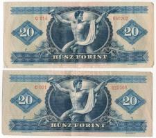 1965. 20Ft (2x) T:F erős papír
Hungary 1965. 20 Forint (2x) C:F strong paper
Adamo F14
