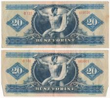 1965. 20Ft (2x) T:F erős papír
Hungary 1965. 20 Forint (2x) C:F strong paper
Adamo F14