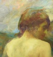 Dóka Zoltán (1954-?): Női hátakt (cím nélkül). Olaj, vászon, jelezve balra lent. 100×90 cm