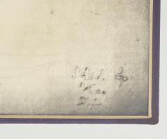 Szász Endre (1926-2003): Alvó. Rézkarc, papír, jelzett a nyomaton, üvegezett keretben, (üvegen kis s...