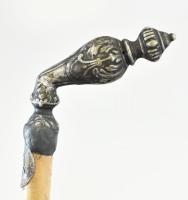 Túrabot alpakka fejjel Mariazell botjelvénnyel. XIX. sz. 85 cm