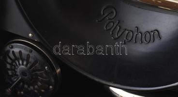 Polyphon hordozható gramofon. Jelzett, nem működik, jó állapotban, tartalék tűkkel