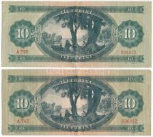 1957. 10Ft (2x) T:F szép papír
Hungary 1957. 10 Forint (2x) C:F fine paper
Adamo F4