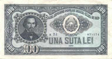 Románia 1952. 10L, 25L, 100L komplett sor! T:II/III,III