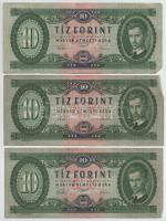 1957. 10Ft (7x) T:F,VG Hungary 1957. 10 Forint (7x) C:F,VG Adamo F4