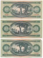 1960. 10Ft (3x) T:F szép papír
Hungary 1960. 10 Forint (3x) C:F fine paper
Adamo F5
