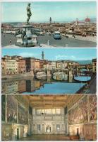 FIRENZE - 12 db modern nagyalakú postatiszta olasz város képeslap