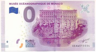 Monaco 2018. 0E &quot;Oceanográfiai Múzeum&quot; szuvenír bankjegy T:XF szép papír Monaco 2018. 0 Euro &quot;Musée Océanographique&quot; souvenir banknote C:XF fine paper