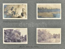 cca 1914-1916 Katonai fotóalbum, feliratozott, beragasztott fotókkal: Bilek, Szarajevó, Trebinje, Bo...