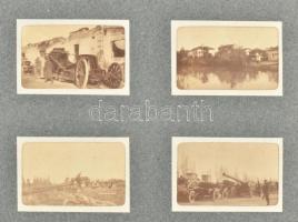 cca 1914-1916 Katonai fotóalbum, feliratozott, beragasztott fotókkal: Bilek, Szarajevó, Trebinje, Bo...