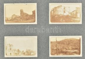 cca 1914-1916 Katonai fotóalbum, feliratozott, beragasztott fotókkal: Bilek, Szarajevó, Trebinje, Bo...