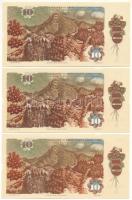 Csehszlovákia 1986. 10K (3x) közte egy sorszámkövető párral "P 29 693621 - P 29 693622" T:...