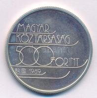 1989. 500Ft Ag "XVI. Téli Olimpia-Albertville 1992" kapszulában T:BU halvány patina
Adamo...