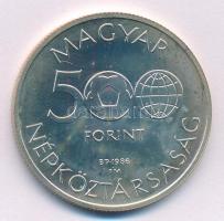 1986. 500Ft Ag "Labdarúgó Világbajnokság - Mexikó 1986 - Stadion" kapszulában T:BU Adamo E...