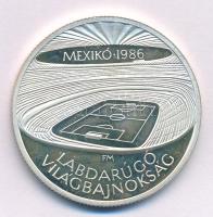 1986. 500Ft Ag "Labdarúgó Világbajnokság - Mexikó 1986 - Stadion" kapszulában T:PP fo., ujjlenyomat Adamo EM94