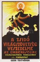 [Kováts Árpád] Chaldeus Simon: A zsidó világszövetség veszedelme az emberiségre. Világpolitikai tanulmány. [Hasonmás kiadás.] Budapest, 2000. Gede Testvérek Bt. 239 + [5] p. Az eredeti, 1934. évi kiadás szerepel az Ideiglenes Nemzeti Kormány által 1945-ben kiadott, tiltott könyvek listáján. Tartalma: Előszó -- A faj és nemzet súlya az államban -- A világuralmi törekvések -- A zsidóság törvényei, vallásának keletkezése és fejlődése -- A zsidó világszövetség fejlődése a legújabb korban -- Táblázatos áttekintés a zsidó világszövetség keletkezéséről és kifejlődéséről -- A zsidó világszövetség titkos ülése a XIX. század közepén -- A zsidó világszövetség aknamunkája -- Beszivárgás -- Az arany megszerzése -- A zsidó világszövetség képe és az eljövendő világ rendje -- Áttekintés a zsidó világszövetség titkos munkájának rendszeréről és fokozatos végrehajtásáról az 1. korszaktól a 6. korszakig -- Védekezés a zsidó világszövetség veszedelme ellen -- Áttekintés a keresztény világrend megvédésére alakítandó keresztény világszövetség tervezett szervezetéről -- Zárszó -- Források. Fűzve, színes, illusztrált kiadói borítóban, szép példány.