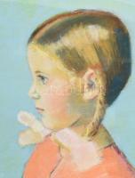 Schubert Ernő (1903-1960): Kislány portré, 1938. Pasztell, papír, jelezve jobbra lent. Dekoratív, üv...