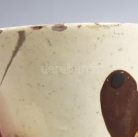 Bokály. Erdély, naiv keramikus, cca 1900, sérült, m: 16 cm