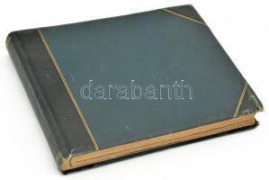 1914-1916 Katonai fotóalbum, beragasztott, feliratozott fotókkal, katonai és helyi érdekességek, emb...