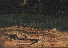 Rudnay jelzéssel: Felhős táj. Olaj, karton. Dekoratív fakeretben. 28,5x35 cm