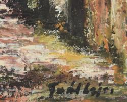 Gaál Lajos jelzéssel: Utcarészlet. Olaj, karton. Üvegezett fakeretben. 35x25 cm