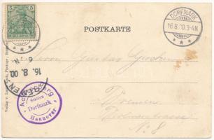 1900 Achterberg (Utrecht), general view. Verlag v. Louis Koch, Photogr. Art Nouveau, litho frame wit...