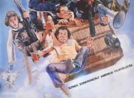 1987 A Rendőrakadémia 4. című amerikai filmvígjáték két részből álló plakátja, részenként: 51×71 cm