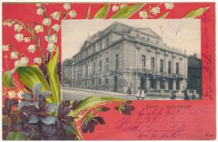 1900 Basel, Stadt-Theater / theater. Rathe & Fehlmann 419. Art Nouveau, litho frame with flowers (fl)