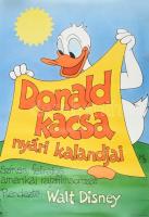 1986 Donald kacsa nyári kalandjai, amerikai rajzfilmsorozat, rendezte: Walt Disney, nagyméretű filmplakát, moziplakát, MOKÉP-MTI Foto, gyűrődésekkel, 80,5x56,5 cm