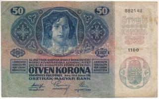 1914. 50K függőleges, piros "DEUTSCHÖSTERREICH" felülbélyegzéssel T:F kis szakadás, folt
...